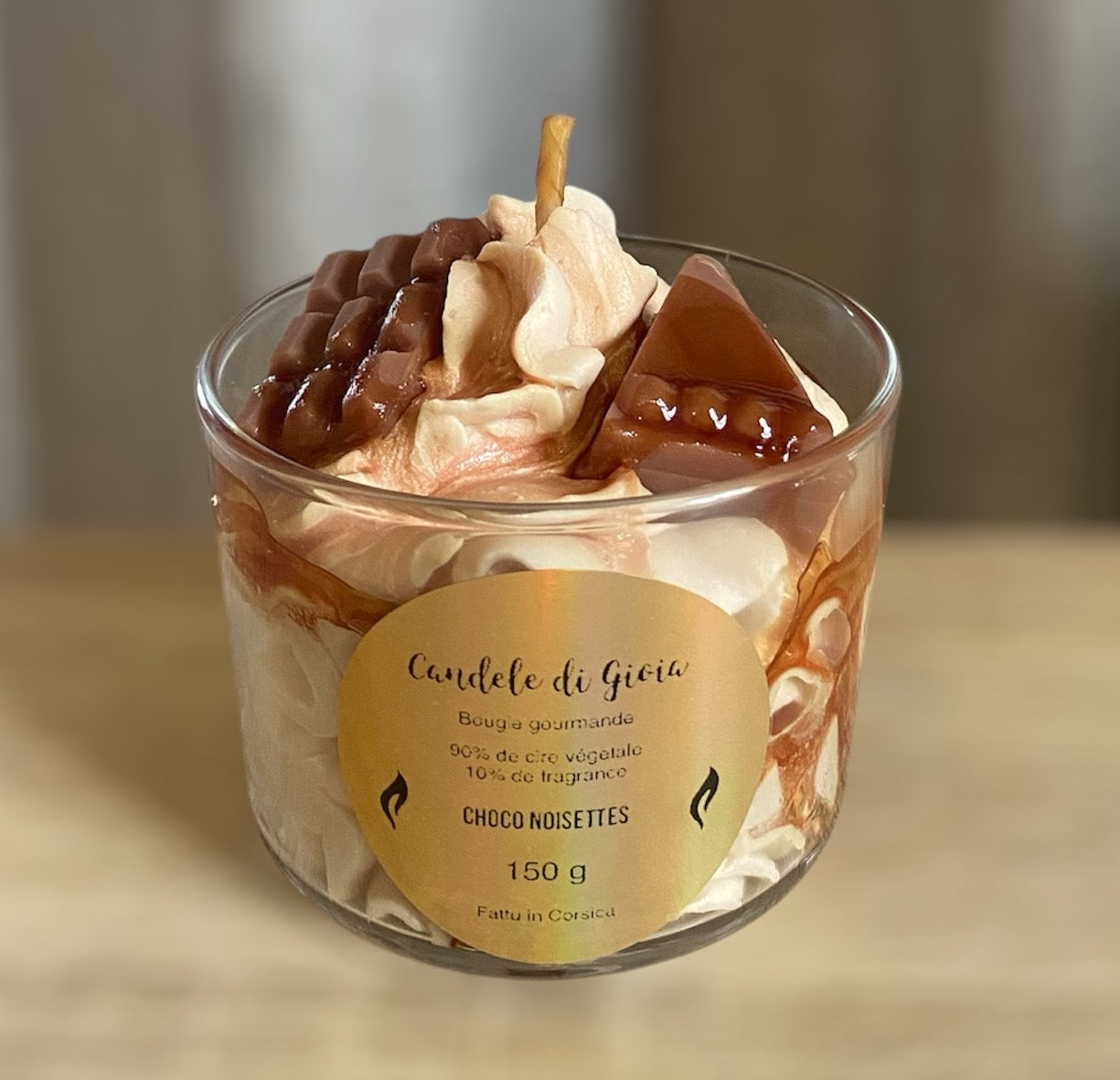 Bougie gourmande parfum "Chocolat-Noisettes"