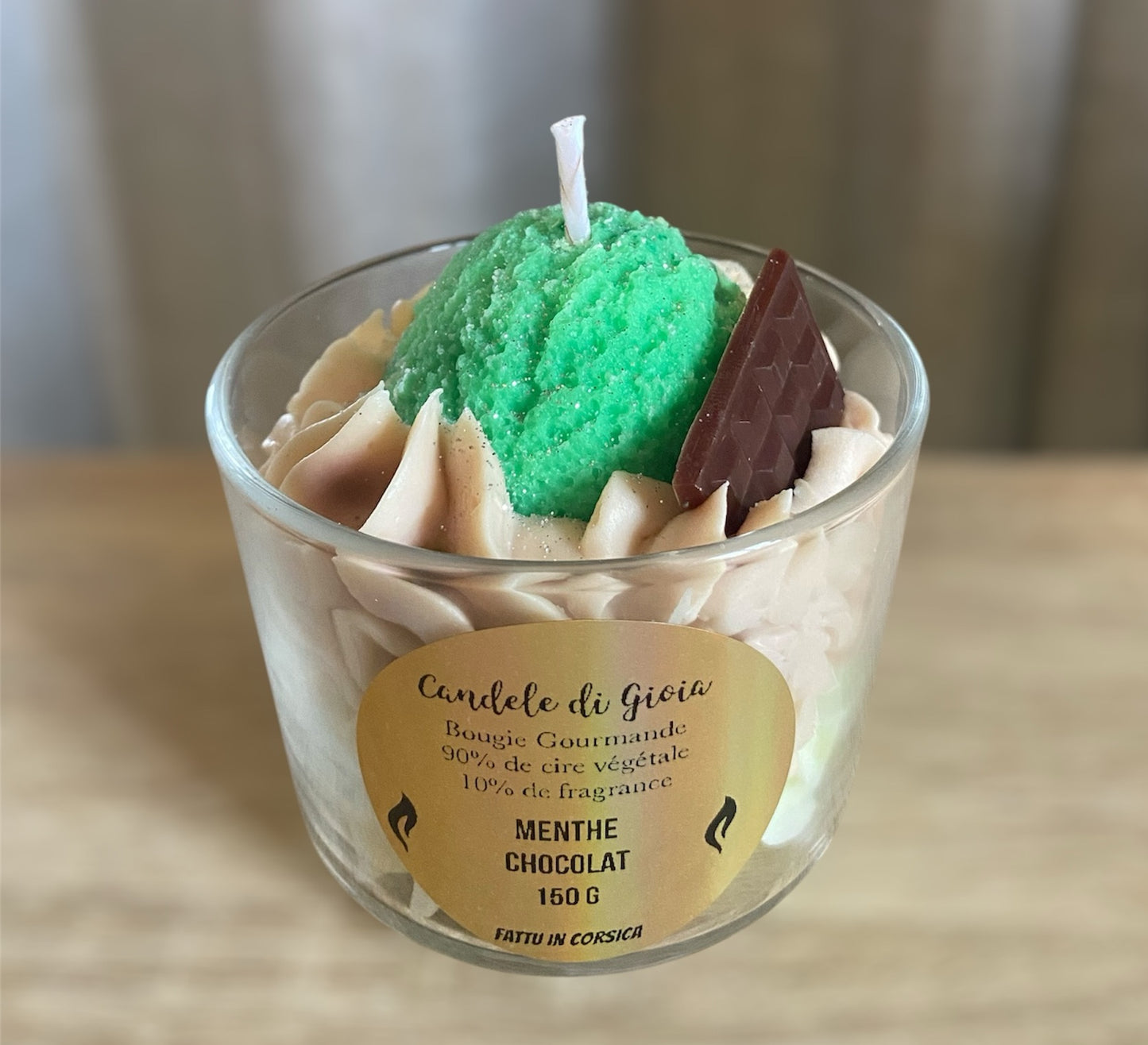 Bougie gourmande parfumée "menthe chocolat"