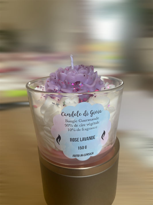 Bougie gourmande à la Rose lavande