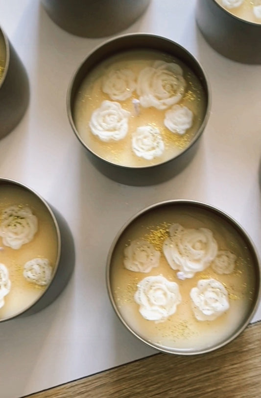 Bougie Bijou plaqué or parfumée au musc blanc 🫶🏻🕯️😍