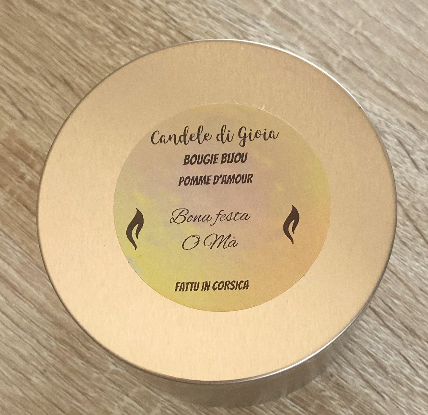 Bougie Bijou protection  en plaqué or à la pomme d'amour ❤️🕯️
